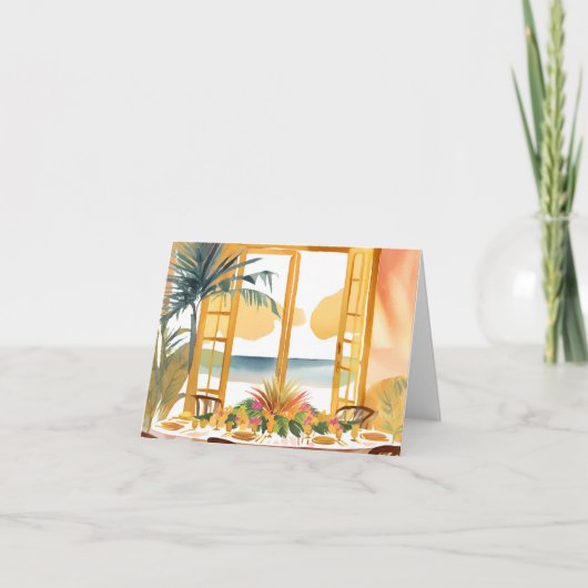 Een Thanksgiving feest in een tropische omgeving Bedankkaart (Voorkant)