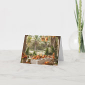 Een Thanksgiving feest in een tropische omgeving Bedankkaart (Voorkant)