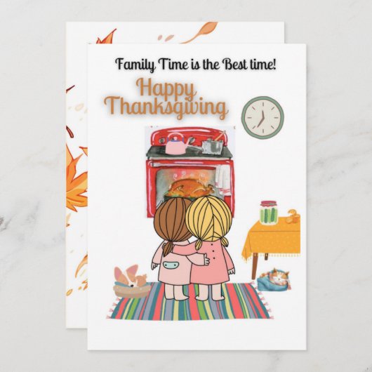 Een Thanksgiving Kaart om je hart op te warmen (Voorkant / Achterkant)