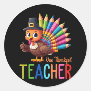 Een Thanksgiving met dankbare leraar in Turkije Ronde Sticker