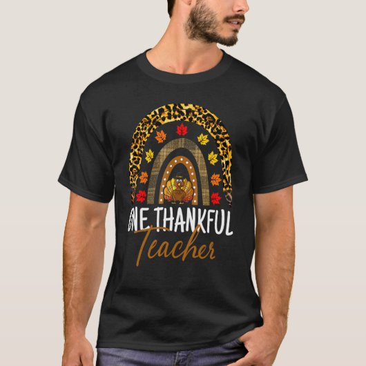 Een Thanksgiving met dankbare leraar Turkije regen T-shirt (Voorkant)