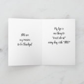 EEN **THANKSGIVING TOAST*** NAAR ***MIJN MAN*** FEESTDAGEN KAART (Binnen)