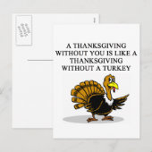 een Thanksgiving TURKIJE Feestdagenkaart (Voorkant / Achterkant)