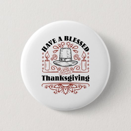 Een Thanksgiving zonder hoed hebben Ronde Button 5,7 Cm (Voorkant)