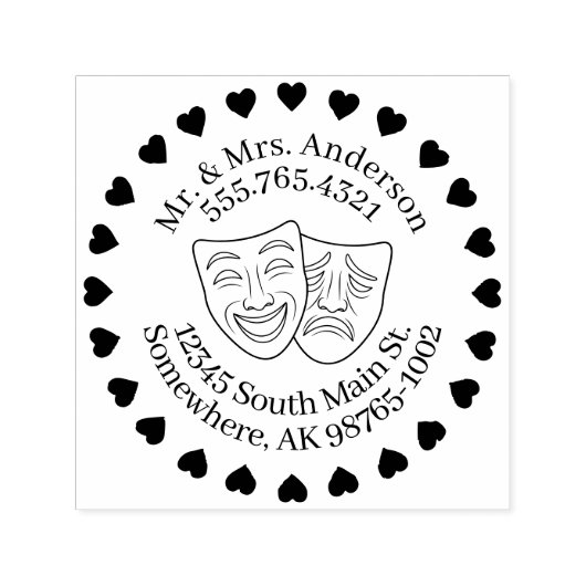 Een theatraal tintje persoonlijk contact zelfinktende stempel (Design)