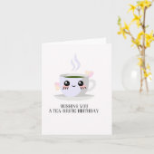 Een thee-gruwelijke puns verjaardags Kaart (Gele Bloem)