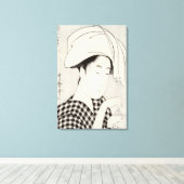 Een theehuis in Ryogoku Canvas Afdruk (Insitu (Houten vloer))