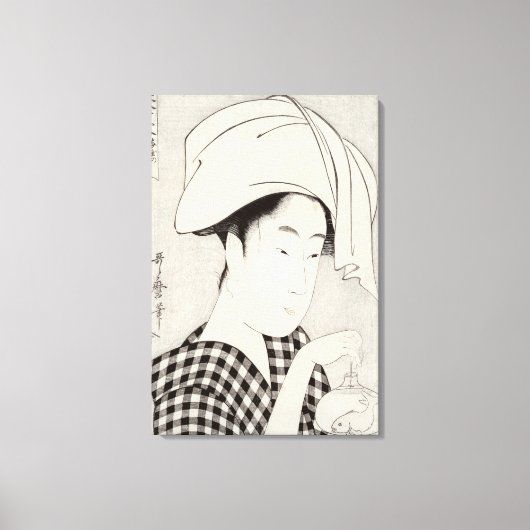 Een theehuis in Ryogoku Canvas Afdruk (Voorkant)