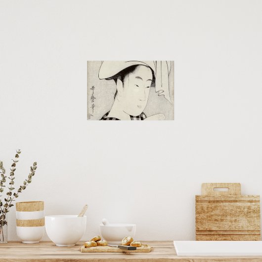 Een theehuis in Ryogoku Poster (Keuken)