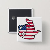 Een theepot in Amerikaanse vlagkleuren Vierkante Button 5,1 Cm (Voorkant /achterkant)