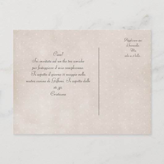 een theeuitnodiging uitnodiging briefkaart (Achterkant)