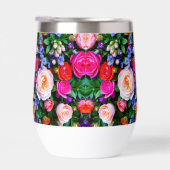 Een thermische wijnbeker met heldere bloemen (Rechts)