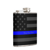 Een Thin Blue Line US Flag Jouw tekst op maat Heupfles (Rechts)