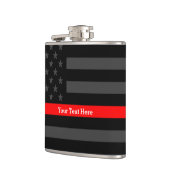 Een Thin Red Line US Flag Jouw tekst op maat Heupfles (Links)