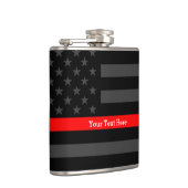 Een Thin Red Line US Flag Jouw tekst op maat Heupfles (Rechts)