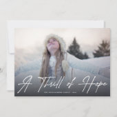 Een Thrill van Hope Moderne Religieuze Kerstfoto Feestdagenkaart (Voorkant)