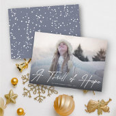 Een Thrill van Hope Moderne Religieuze Kerstfoto Feestdagenkaart