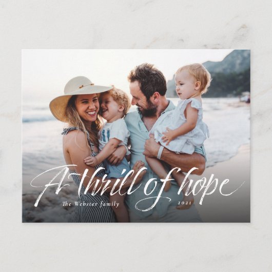 Een Thrill van Hope religieuze kerstfoto Feestdagenkaart (Voorkant)