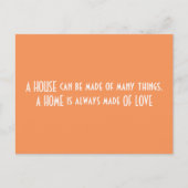een thuis is altijd uit liefde gemaakt , citaat briefkaart (Voorkant)