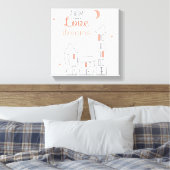 Een thuis is gemaakt van liefde en dromen canvas afdruk (Insitu (Slaapkamer))