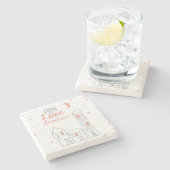 Een thuis is gemaakt van liefde en dromen stenen onderzetter (Zijkant)