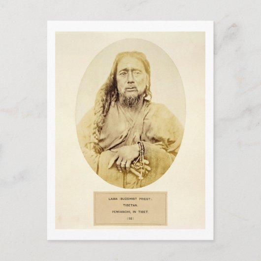 Een Tibetaanse lama in Pemianchi, Tibet, 19de eeuw Briefkaart (Voorkant)