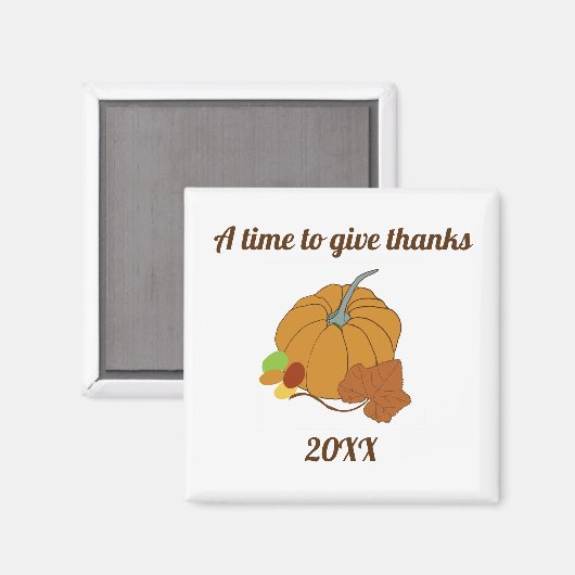 Een tijd om bedankt pompoen en bladeren te geven magneet (Voorkant / Achterkant)