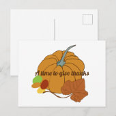 Een tijd om bedankt pompoen en Briefkaart te geven (Voorkant / Achterkant)