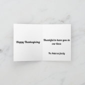 Een tijd om dankbaar te zijn pompoen en blad  kaart (Binnen)