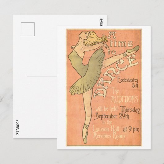 Een tijd tot denken, Art Nouveau,  Briefkaart (Voorkant / Achterkant)