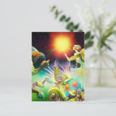 Een tijd van vergoedingsolieverfschilderij briefkaart (Staand voorkant)