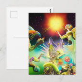 Een tijd van vergoedingsolieverfschilderij briefkaart (Voorkant / Achterkant)