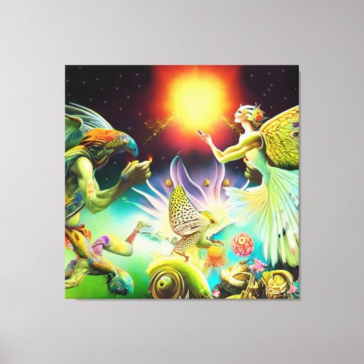 Een tijd van vergoedingsolieverfschilderij canvas afdruk (Voorkant)