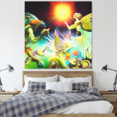 Een tijd van vergoedingsolieverfschilderij canvas afdruk (Insitu (Slaapkamer))