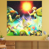 Een tijd van vergoedingsolieverfschilderij canvas afdruk (Insitu (Woonkamer))