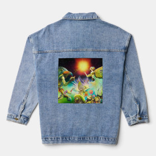 Een tijd van vergoedingsolieverfschilderij denim jacket