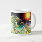 Een tijd van vergoedingsolieverfschilderij grote koffiekop (Voorkant rechts)