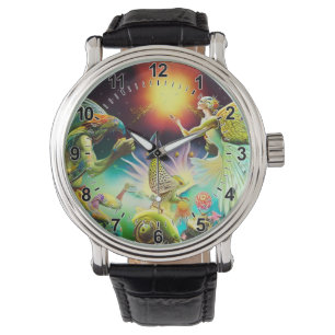 Een tijd van vergoedingsolieverfschilderij horloge