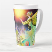 Een tijd van vergoedingsolieverfschilderij latte mok (Rechterhoek)