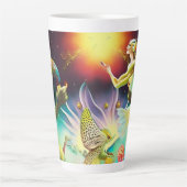 Een tijd van vergoedingsolieverfschilderij latte mok (Voorkant)