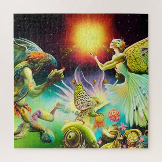 Een tijd van vergoedingsolieverfschilderij legpuzzel (Verticaal)