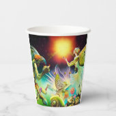 Een tijd van vergoedingsolieverfschilderij papieren bekers (Achterkant)