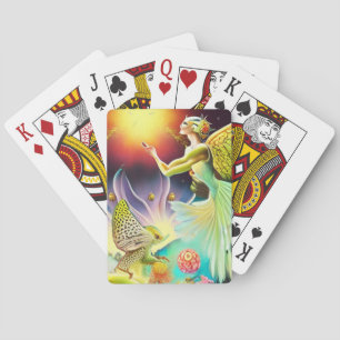 Een tijd van vergoedingsolieverfschilderij pokerkaarten