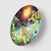 Een tijd van vergoedingsolieverfschilderij ronde klok (Hoek)