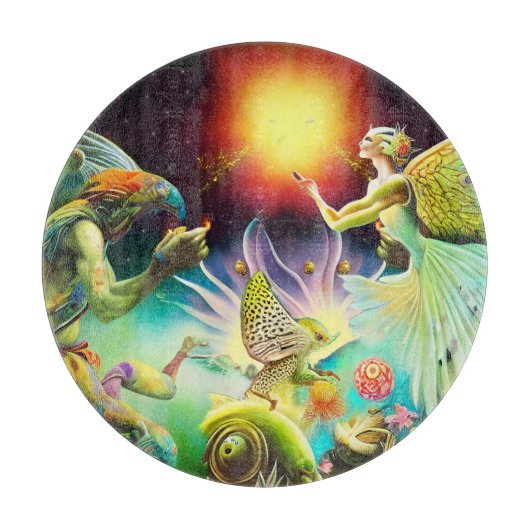 Een tijd van vergoedingsolieverfschilderij snijplank (Voorkant)