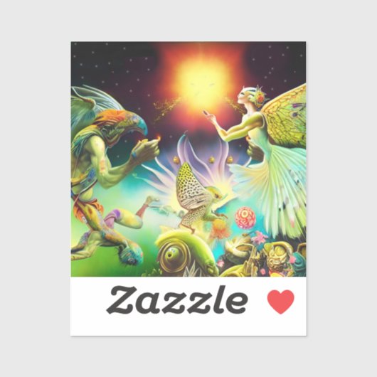 Een tijd van vergoedingsolieverfschilderij sticker (Vel)