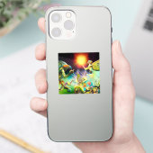 Een tijd van vergoedingsolieverfschilderij sticker (Telefoon)