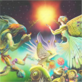 Een tijd van vergoedingsolieverfschilderij sticker (Voorkant)