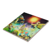 Een tijd van vergoedingsolieverfschilderij tegeltje (Zijkant)