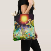 Een tijd van vergoedingsolieverfschilderij tote bag (Dichtbij)